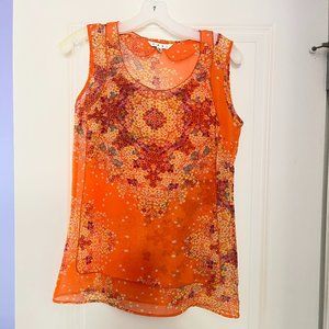 Cabi Sleeveless orange top
